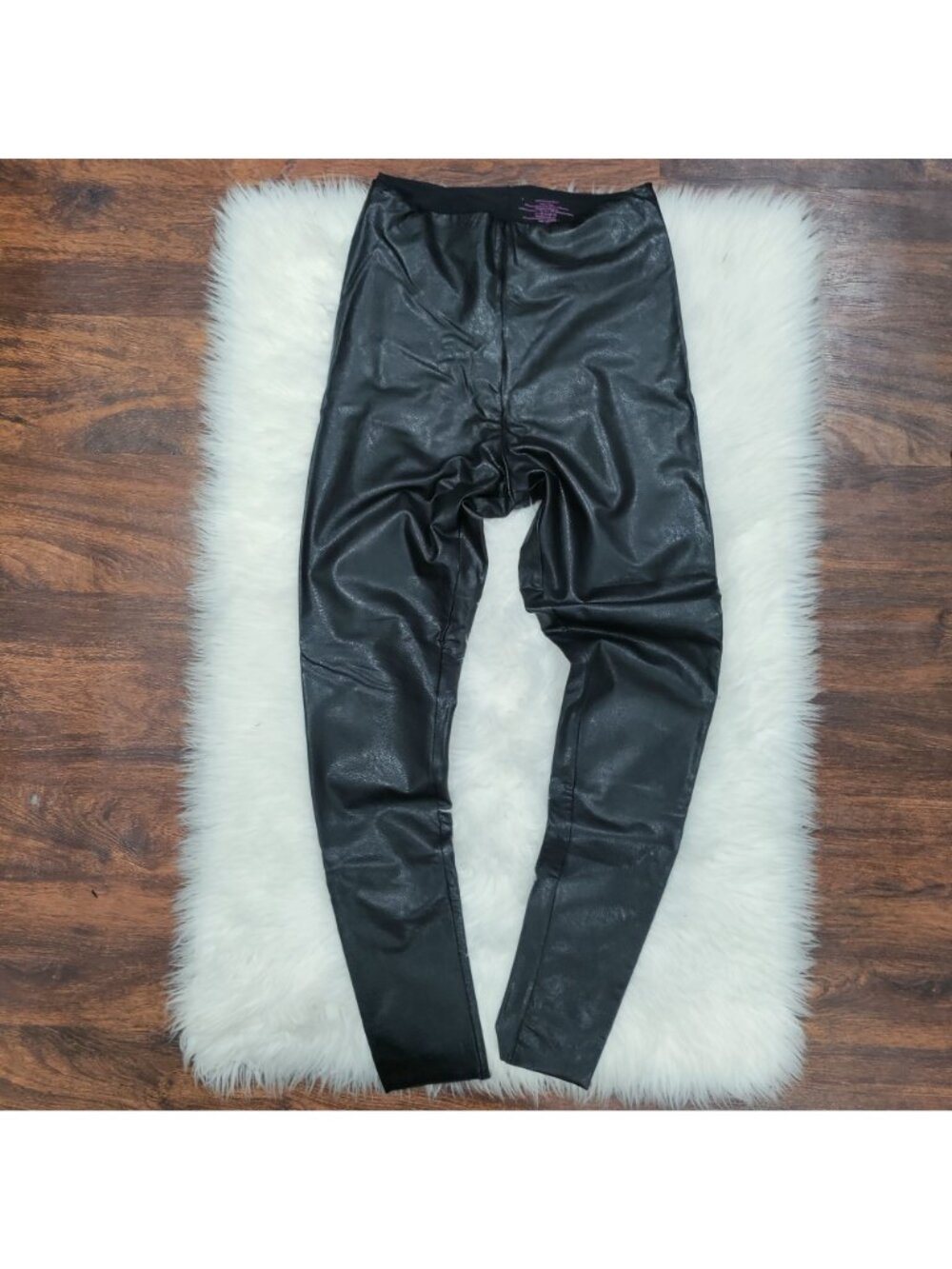 Commando Black Faux Leather High Waisted Stretch Legging Pants Women's Size Larg - Picture 2 of 10